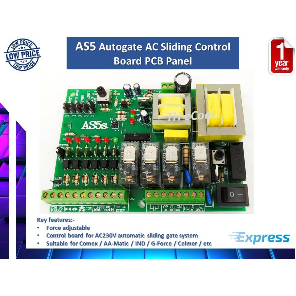 AS5 Autogate AC Sliding Control Board PCB Panel (Compatible to F5 Board ...