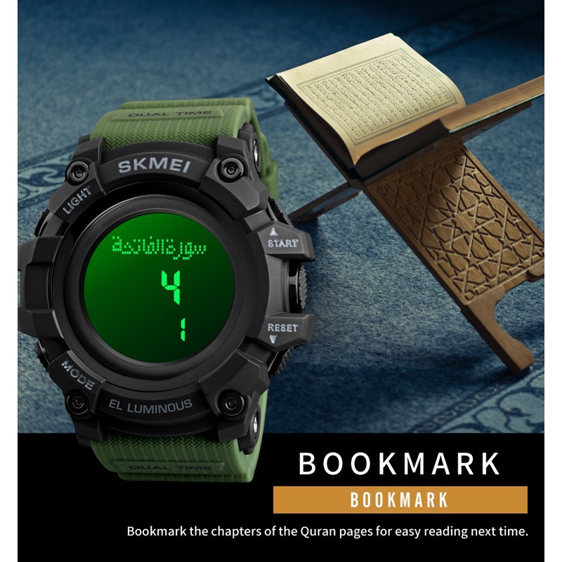 Jam Kiblat dan Watku Solat Skemi 1680 Digital Watch with Qibla