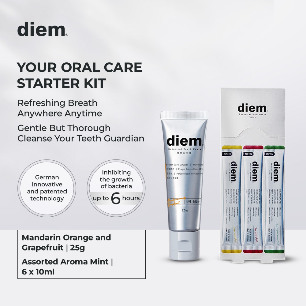 [Starter Kit] Diem Grapefruit Toothpaste 25g + Diem Botanical Mouthwash