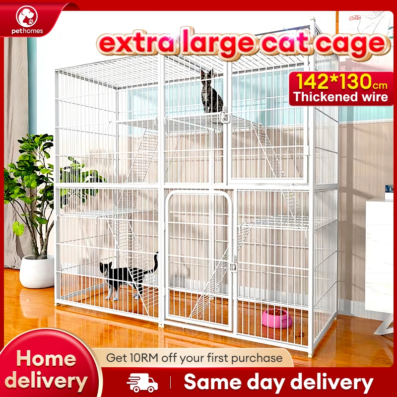 Sangkar Kucing Besar Cat Cage Large 2 3 Tingkat 4 Level Pets Cages Cat House Indoor Dog Cage Villa Platform Rumah Kucing Shopee Malaysia