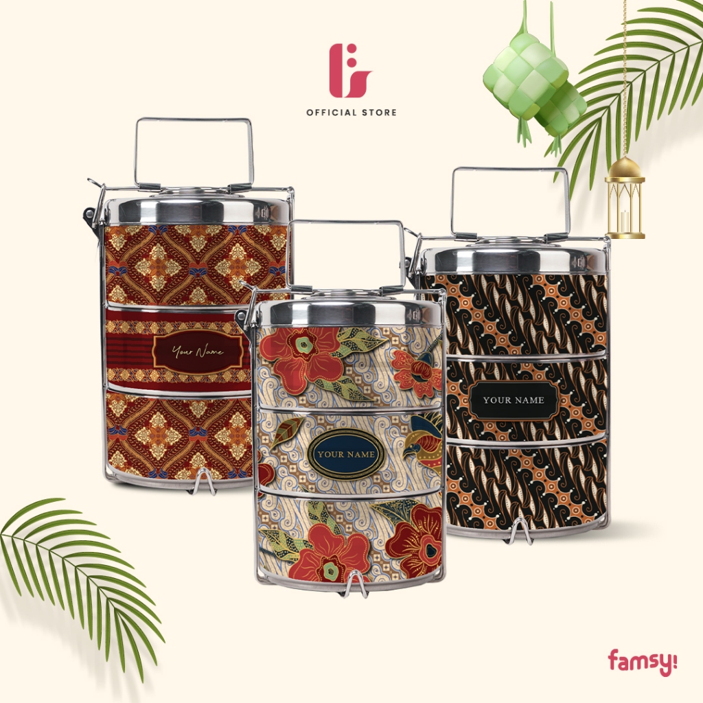 FAMSY Raya 2024 Three-Tier Tiffin Carrier - Gusti Dewi Series , Kencono ...