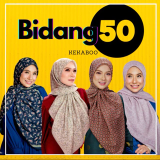 KEKABOO Tudung Bidang 50 Collection [Free Brooch]  Tudung Bawal Printed Cotto
