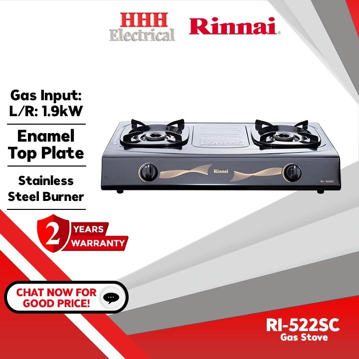 Rinnai RI-522SC Sun Burner Gas Stove RI522SC Dapur Gas Masak Double Gas ...