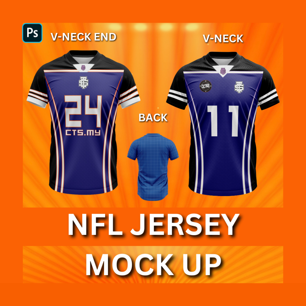 NFL Collar Jersey Mockup for Photoshop | (PSD Files) | Shopee Malaysia