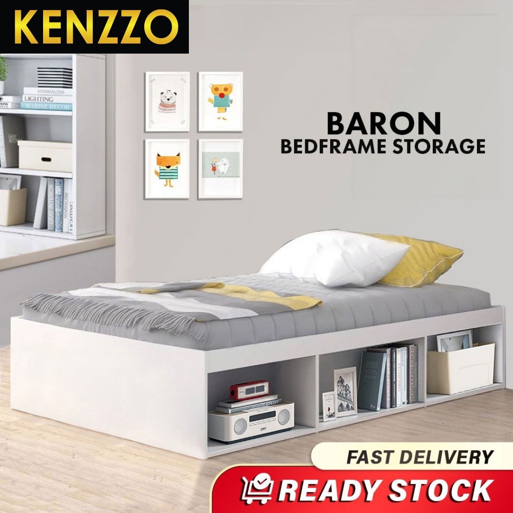 [NEW ARRIVAL PROMO] Kenzzo: Baron SERIES Single Bed Frame with storage ...