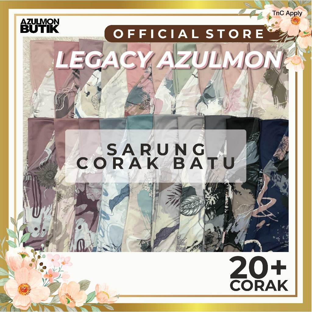 Legacy Azulmon Tudung Sarung Corak Batu Instant Mosscrepe (Free Size ...