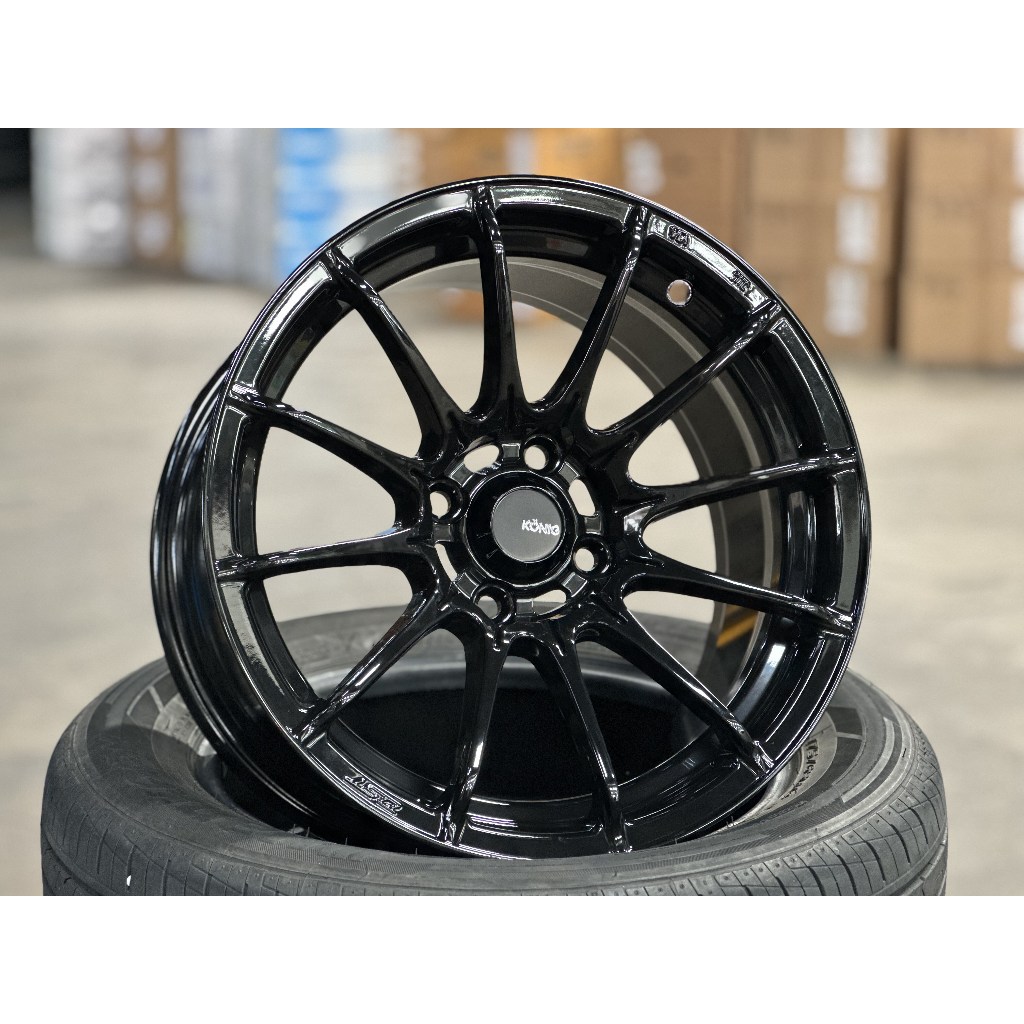 New 15x8J Konig Dial In Flow Formed Rim (set of 4) Black 4x100 for Myvi ...