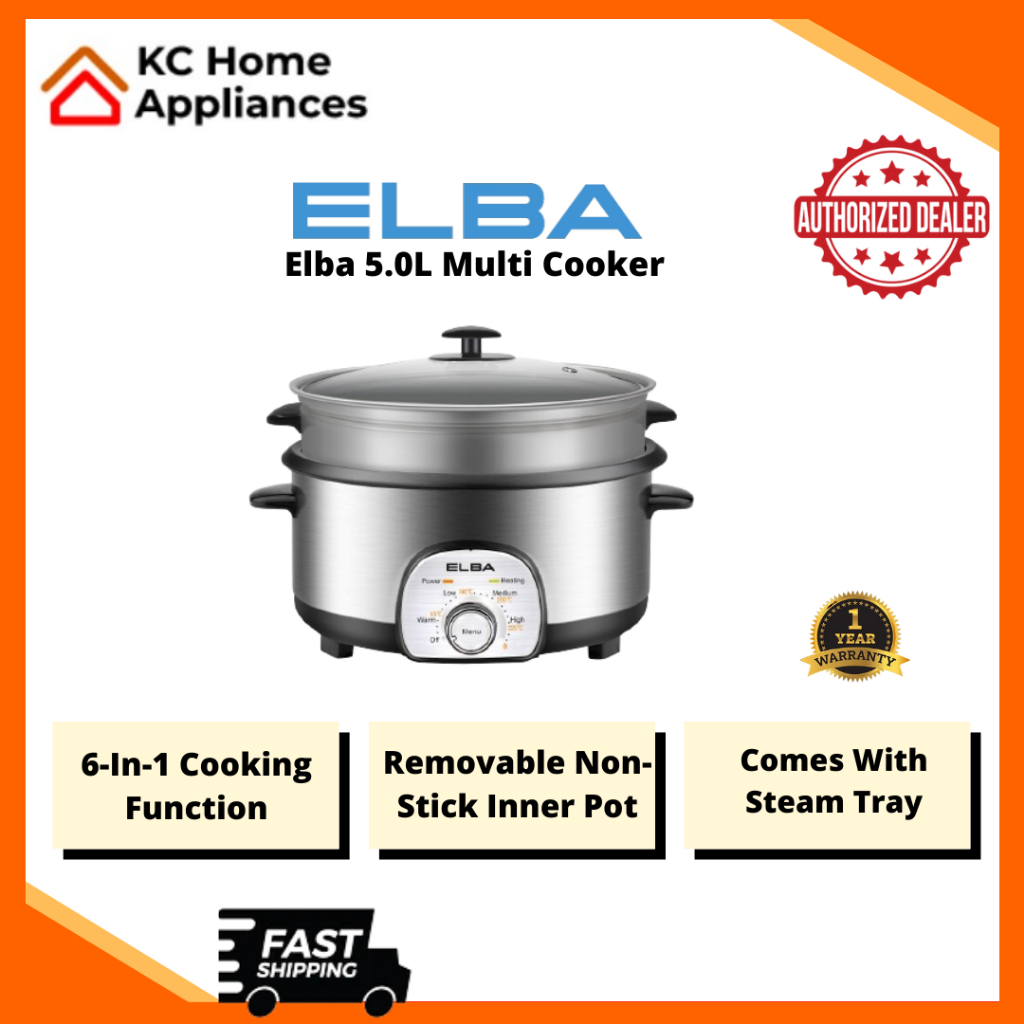 Elba 5L Multi Cooker 1500W 6in1 Cooking Function Steam Tray
