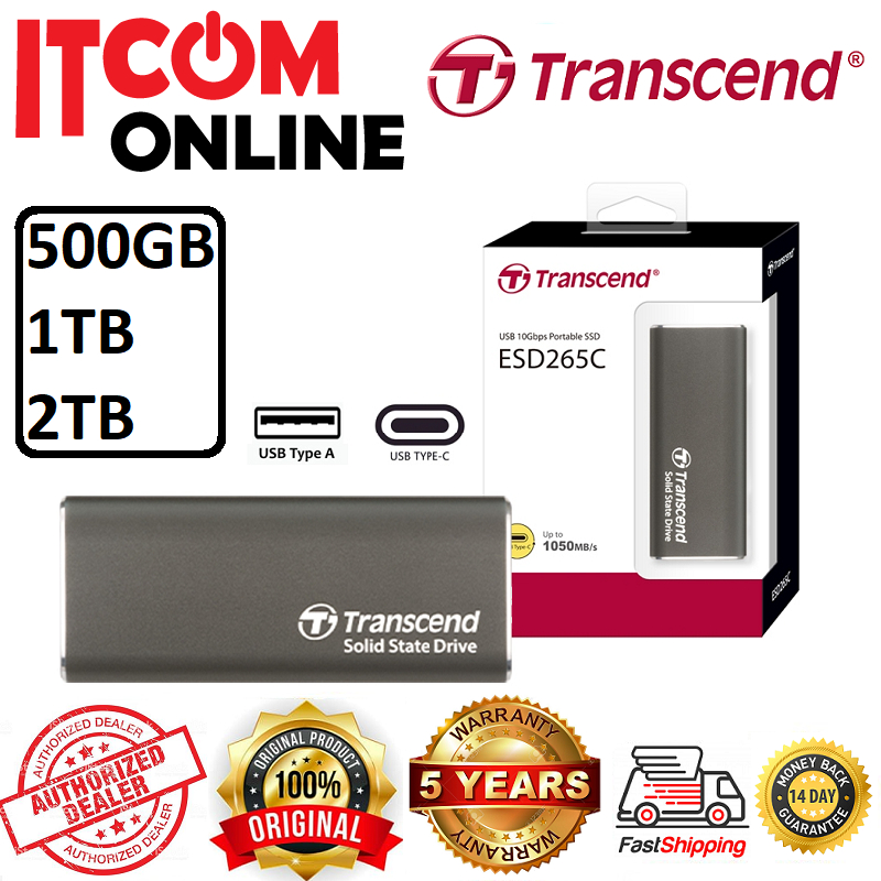 TRANSCEND USB3.2 TYPE-C ESD265C 500GB 1TB 2TB (1050MB/S) EXTERNAL