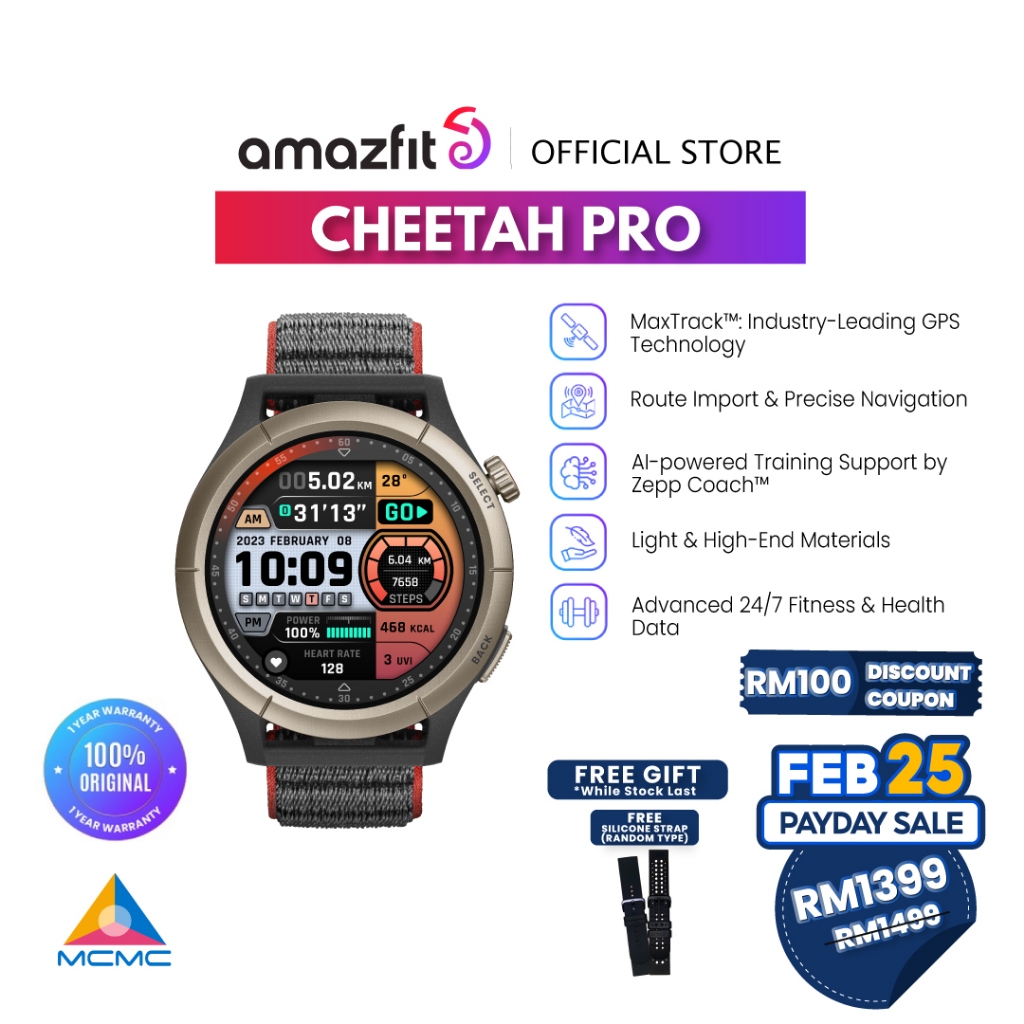 Amazfit Cheetah Pro Smart Watch for Men, Perfomance Smart Watch