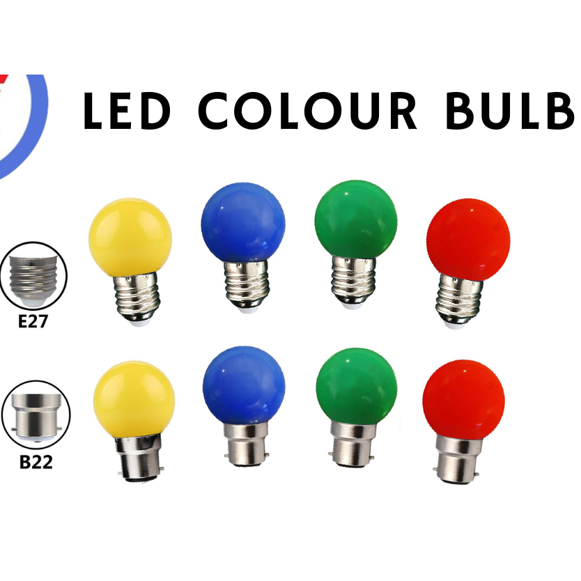 (clearance Stock) B22 & E27 pin type screw type 2w led colour bulb ...