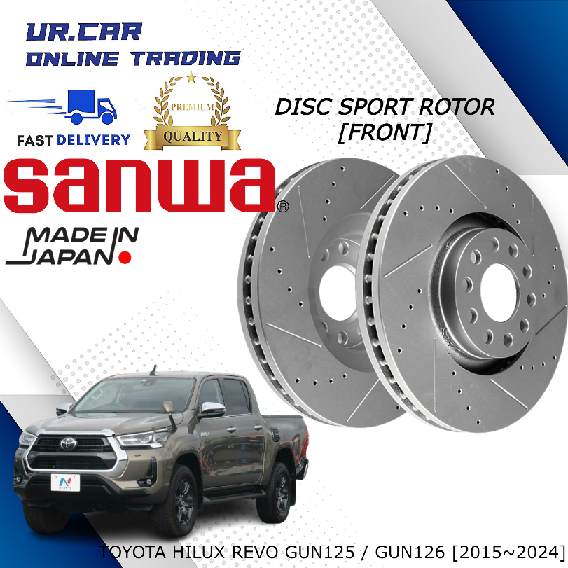 SANWA TOYOTA HILUX REVO GUN125 / GUN126 (2015-2024) FRONT (DEPAN) DISC ...