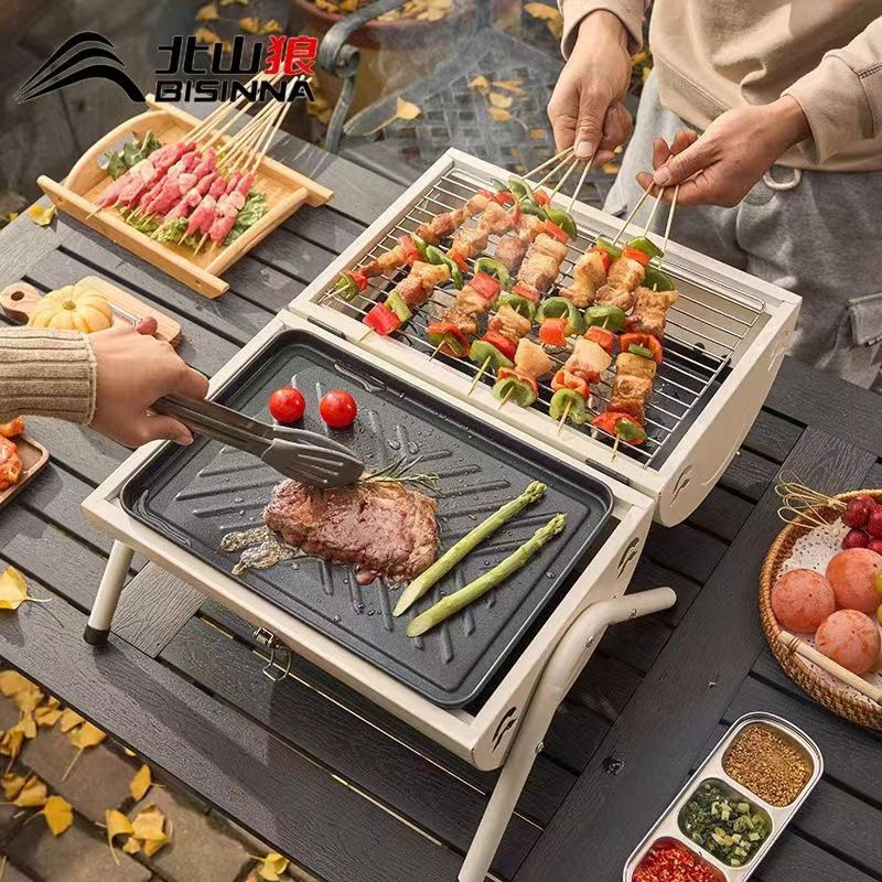 BIG SIZE Outdoor OKAWA Portable Barbeque DOUBLE SIDED Grill SMOKEHOUSE ...