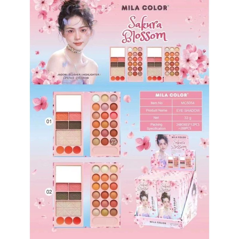 Mila Color Sakura Blossom Eyeshadow Makeup Kit | Shopee Malaysia