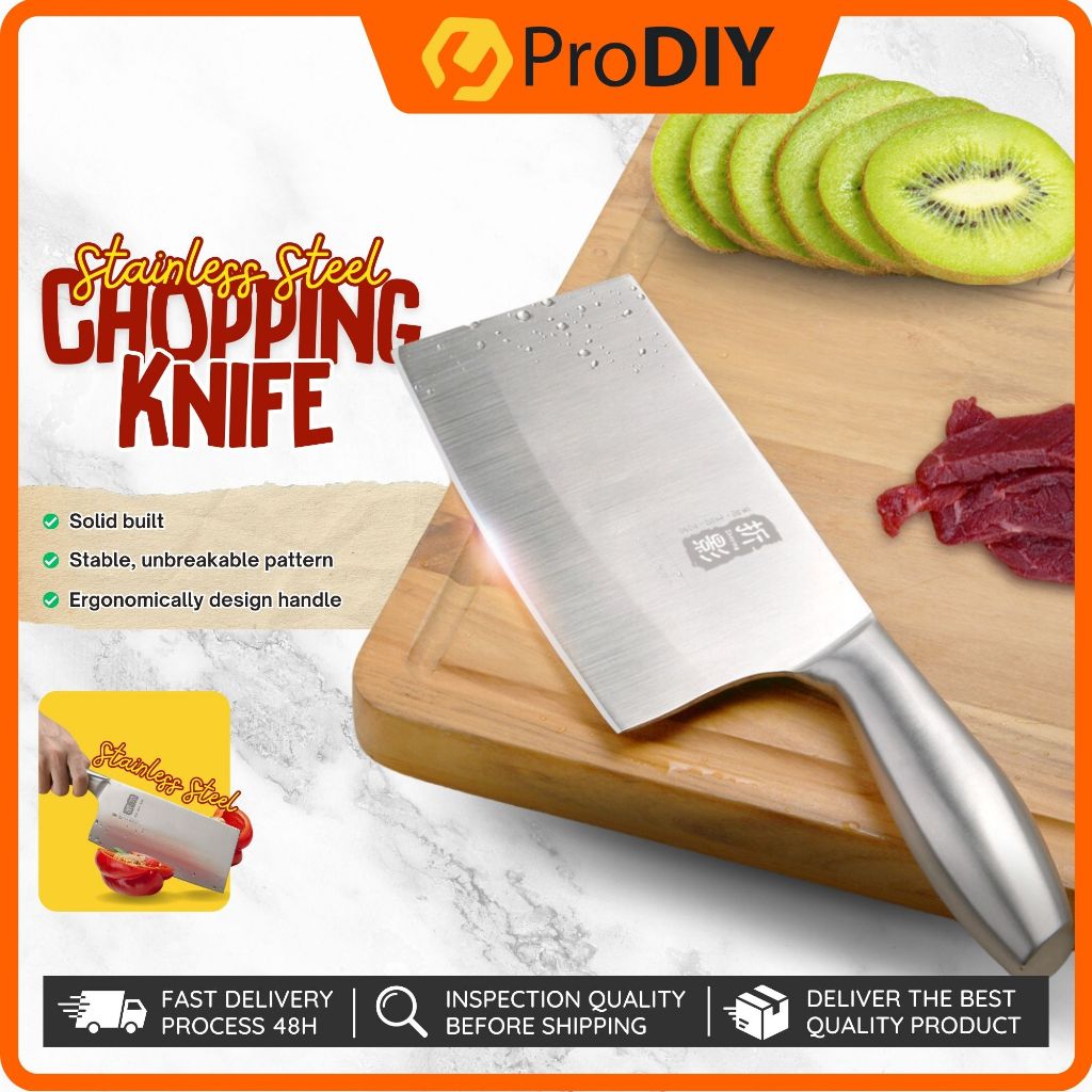Chopping Knife Mincing Sharp Stainless Steel Handle Meat Cutting