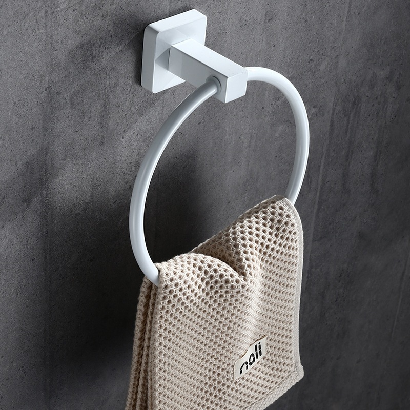 BATHKITCHZ White Aluminium Towel Ring Towel Hanger Towel Holder Bath ...
