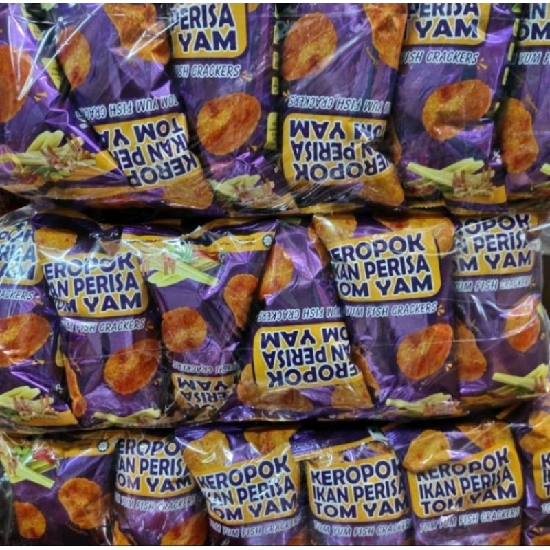Keropok Ikan Perisa Tomyam Cap Menara | Tum Yum Fish Cracker | 1 Bundle ...