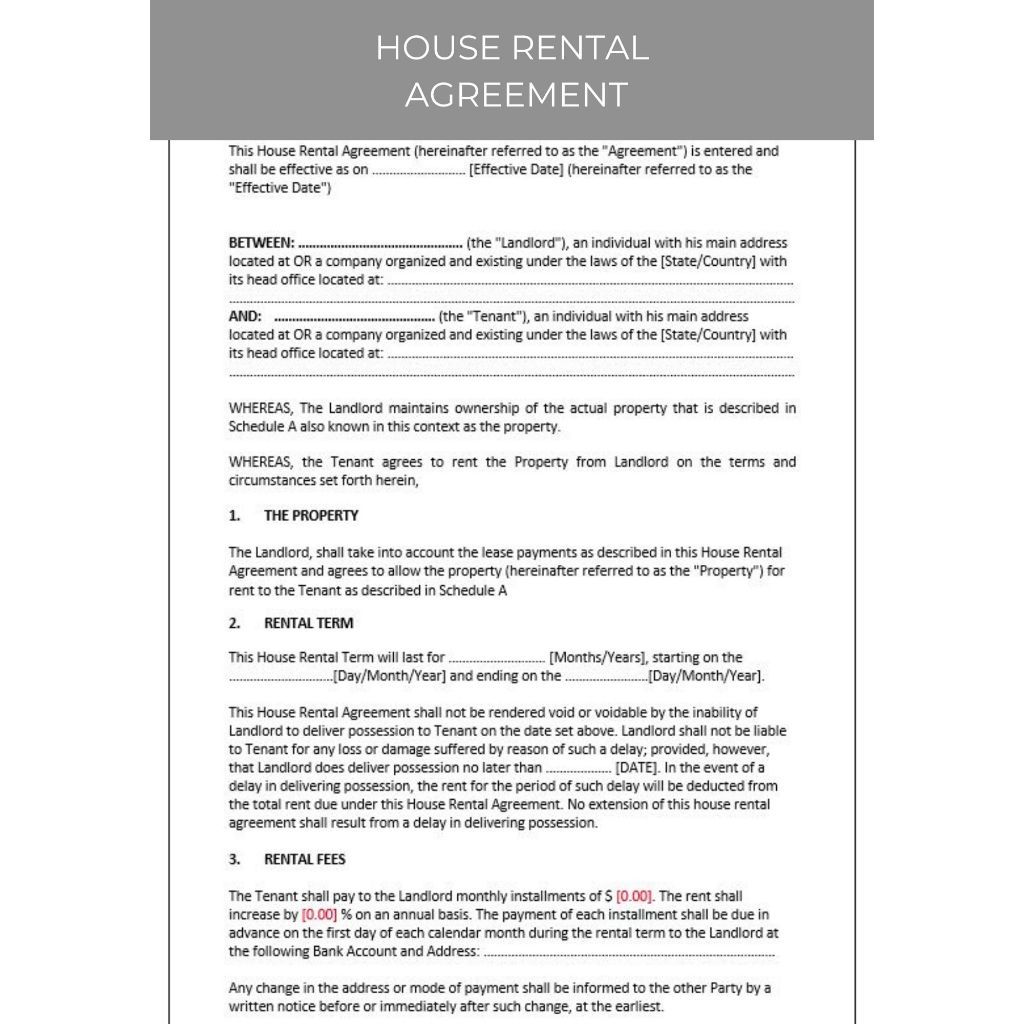 HOUSE RENTAL AGREEMENT | Shopee Malaysia