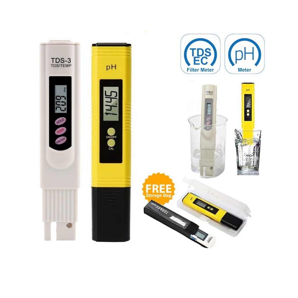 SIMPLYBEST Portable LCD PH Meter Digital LCD Water Purity TDS EC Filter ...