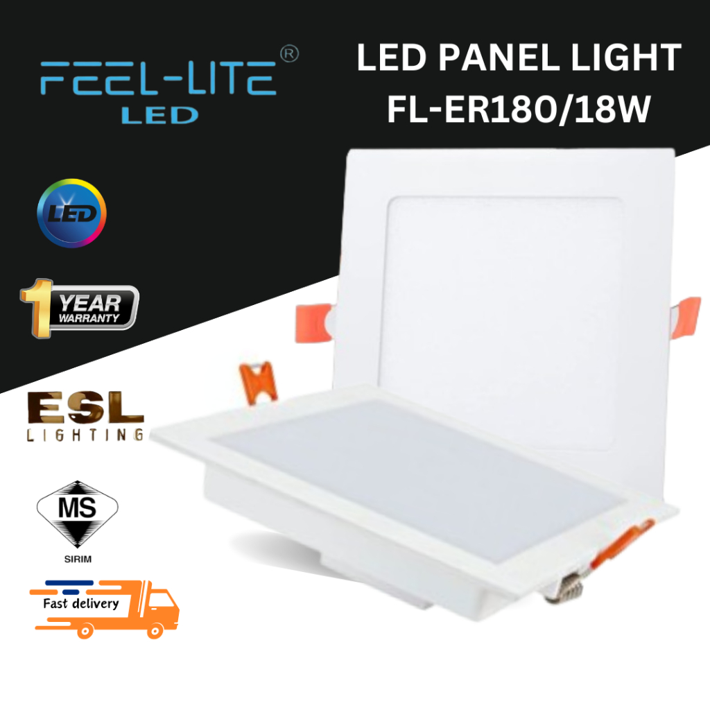 FEEL LITE LED PANEL LIGHT FL-ER180/18W-3000K WARM WHITE- SIRIM APRROVED ...