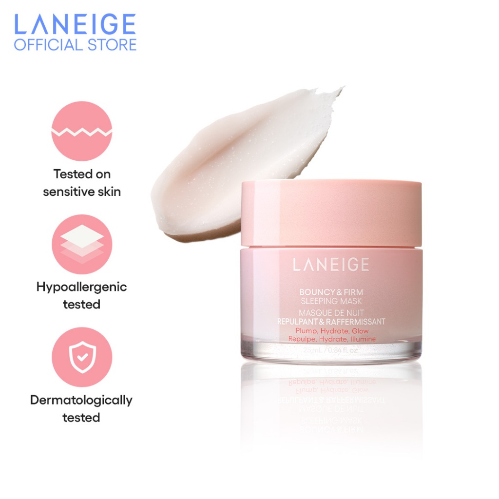 LANEIGE Bouncy & Firm Sleeping Mask (Mini) 25ml -Plump, Hydrate, Glow ...