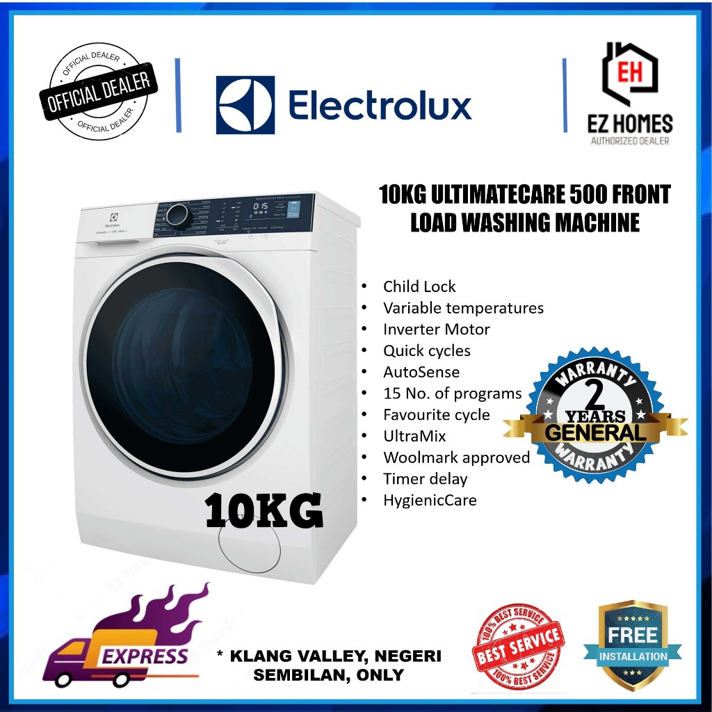 Electrolux 10kg Ultimatecare 500 Front Load Washing Machine EWF1024P5WB