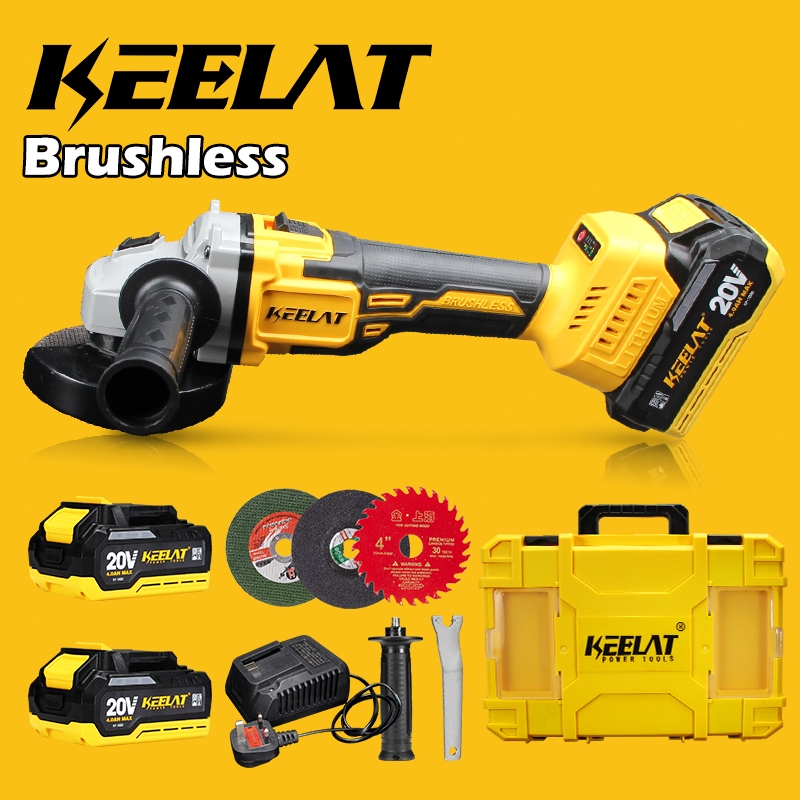 KEELAT KPRO-AG01 3 Speed Brushless Cordless Angle Grinder Battery ...