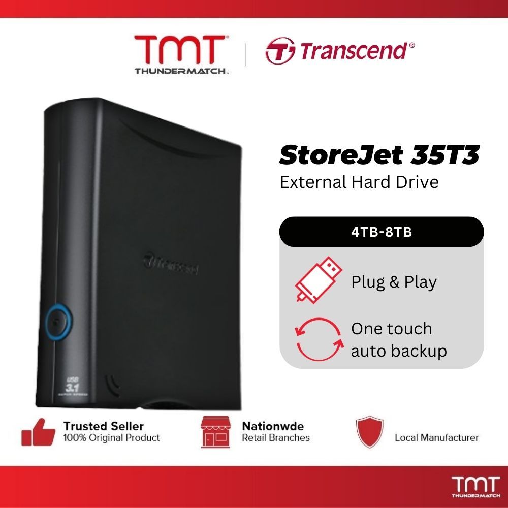 TMT Transcend StoreJet 35T3 4TB 8TB Desktop External Hard Drive