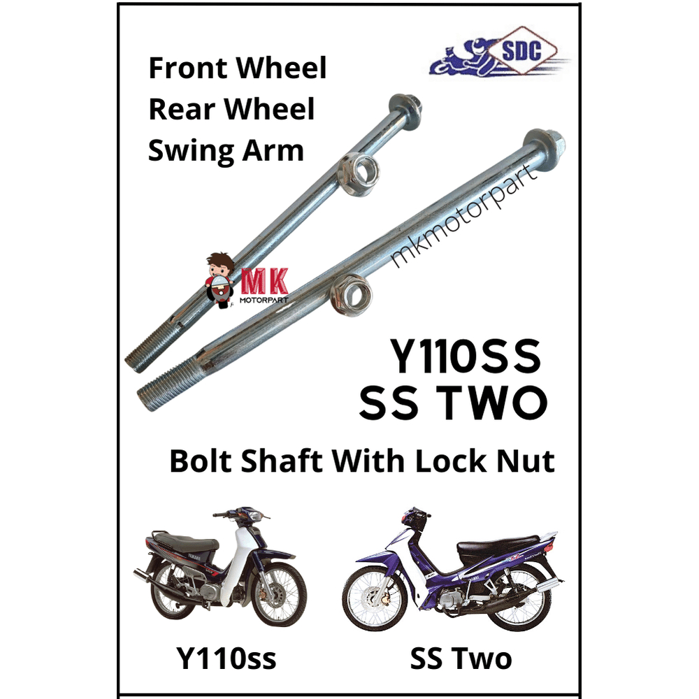 Yamaha Y110 / SS2 FRONT / REAR WHEEL / SWING ARM FORK SHAFT With LOCK ...