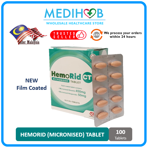HEMO RID CT 500MG 100'S HEMO RID MICRONISED TABLET 1 BOX (100 TABLETS