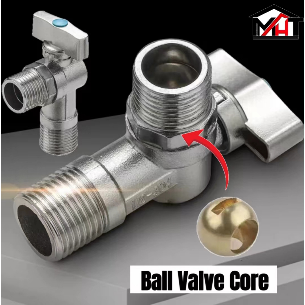 304 Stainless Steel Large Flow Angle Valve Ball Valve Core 1/2 ...