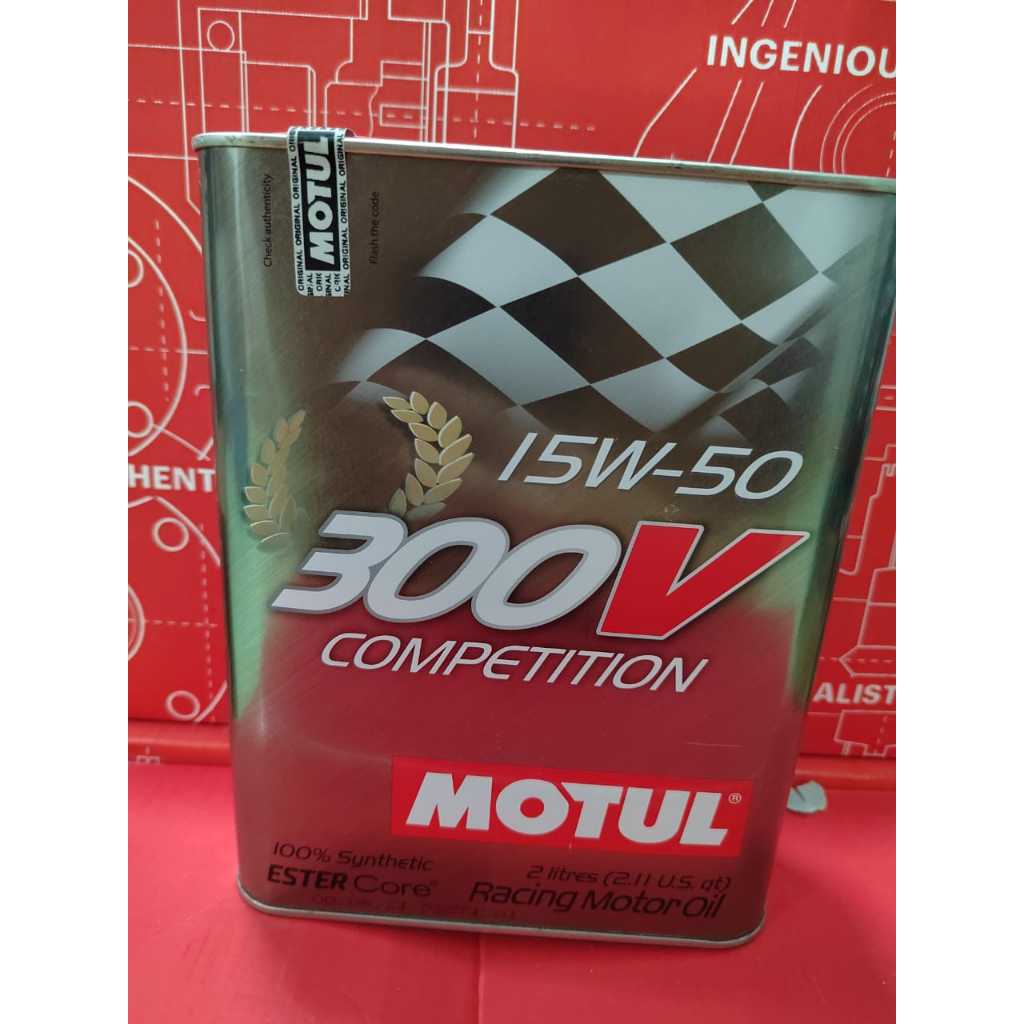 MOTUL 300V COMPETITION Fully Synthetic Engine Oil 5W-40 / 15w50 2L ...