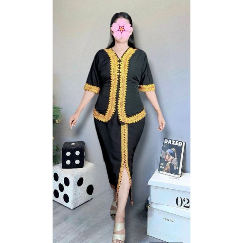 SET KEBAYA SUMANDAK TRADISIONAL COLOR BLACK ONLY | Shopee Malaysia