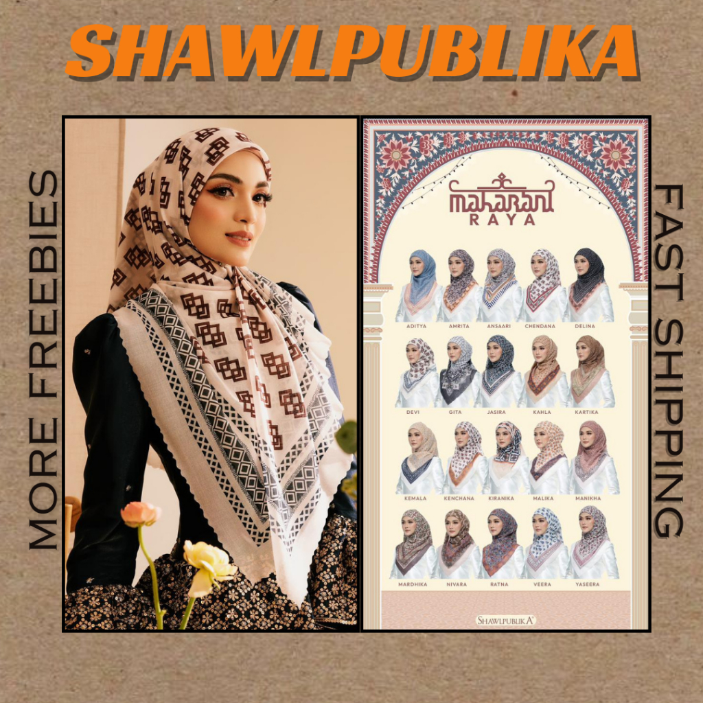 SHAWLPUBLIKA Maharani Raya Series Tudung Bawal Cotton Voile Bidang 45 ...