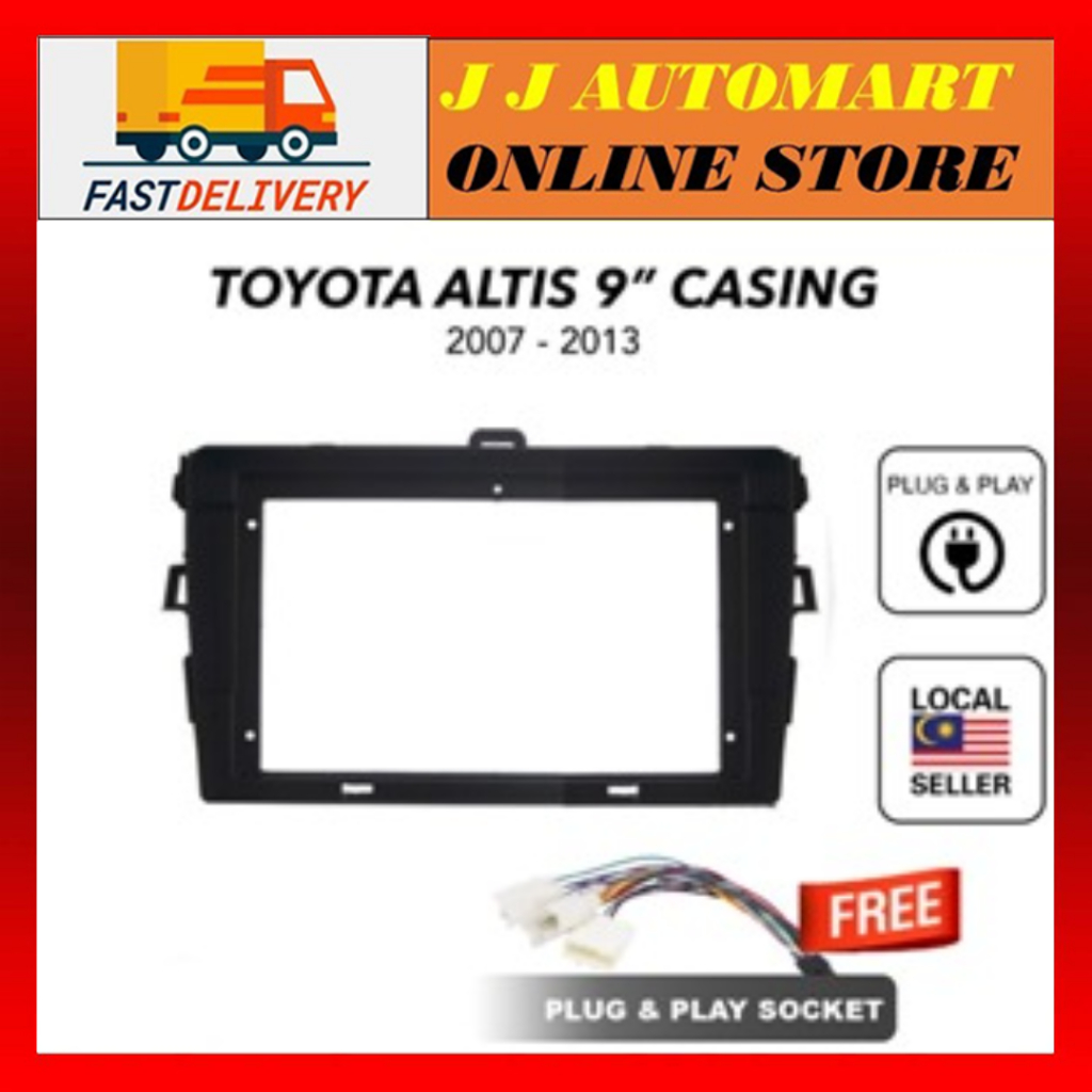 Toyota Altis 2007 to 2013 9 inch Android Player casing with socket plug ...