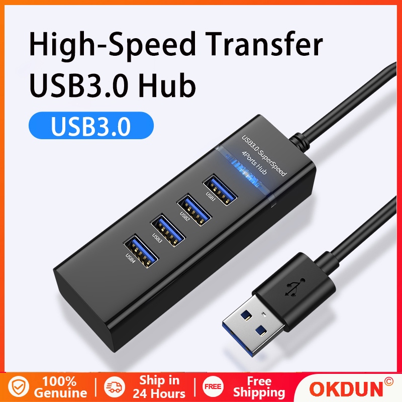 Multi USB Hub 3.0 Extension Cable Splitter Port Hub Extender 4 Port ...