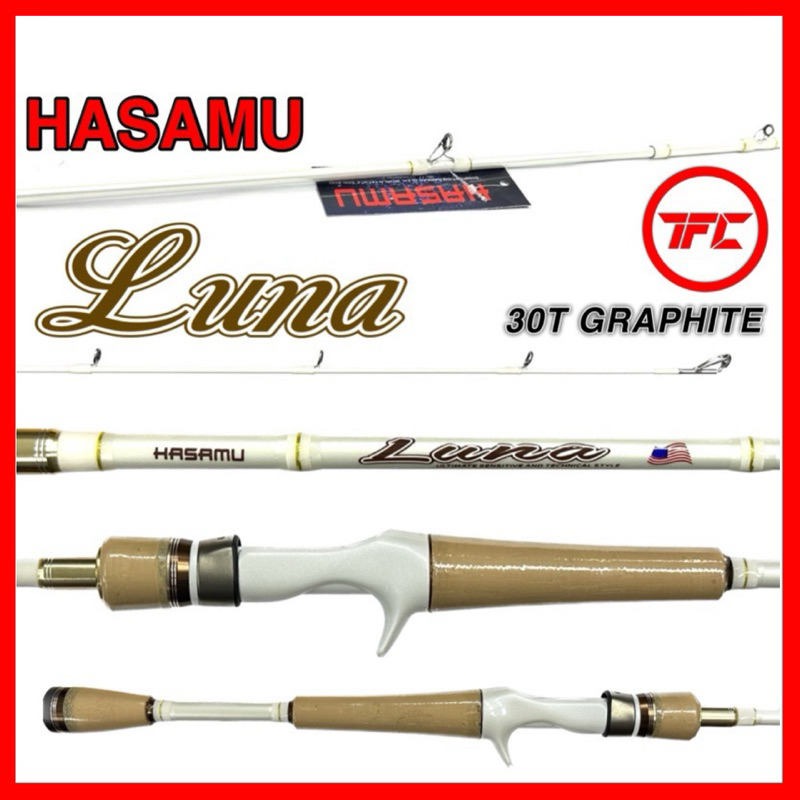 HASAMU Luna Baitcast Fishing Rod 1piece 2piece Joint 6'0” 6'3” 4-10LB  6-12LB BC Casting Baitcasting Snow Rapala