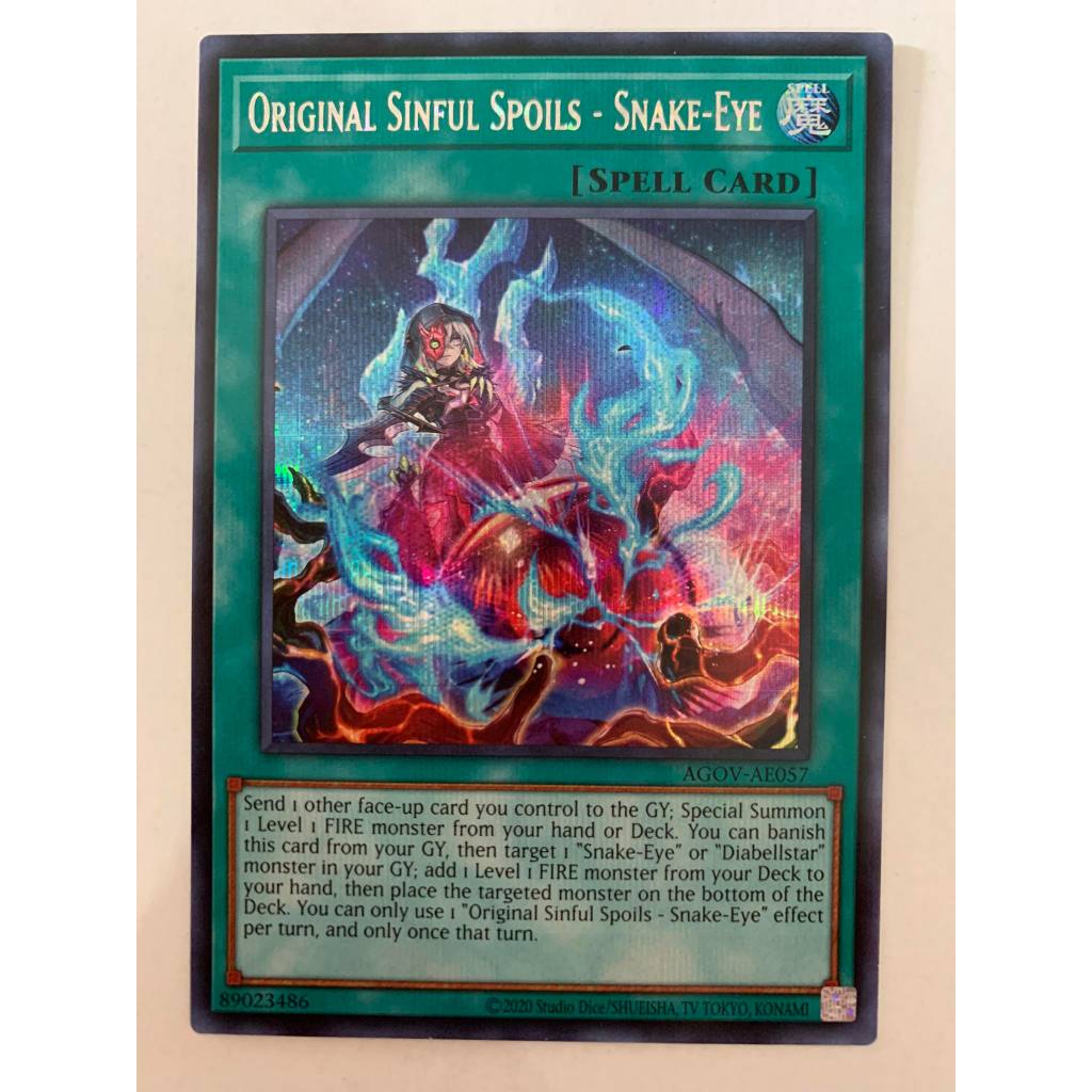 YUGIOH AGOV-JP057 AGOV-AE057 The Original Sinful Spoils - Snake-Eye ...