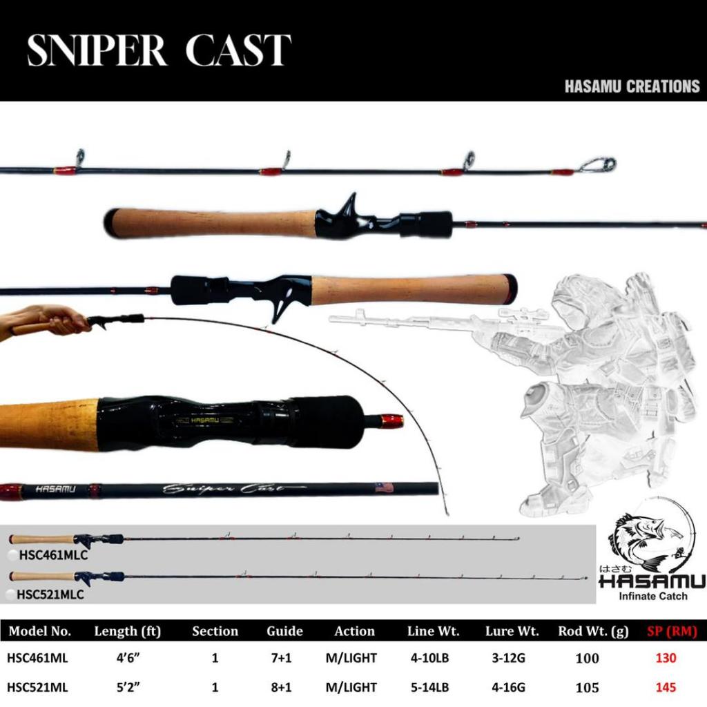 HASAMU SNIPER CAST BC ROD STREAM FISHING 461/521 ONE PIECE ROD | Shopee ...