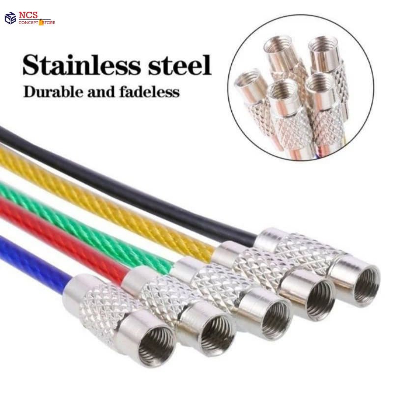 Soft Steel Wire Rope Colorful Keychain Stainless Car Key holder Wire ...