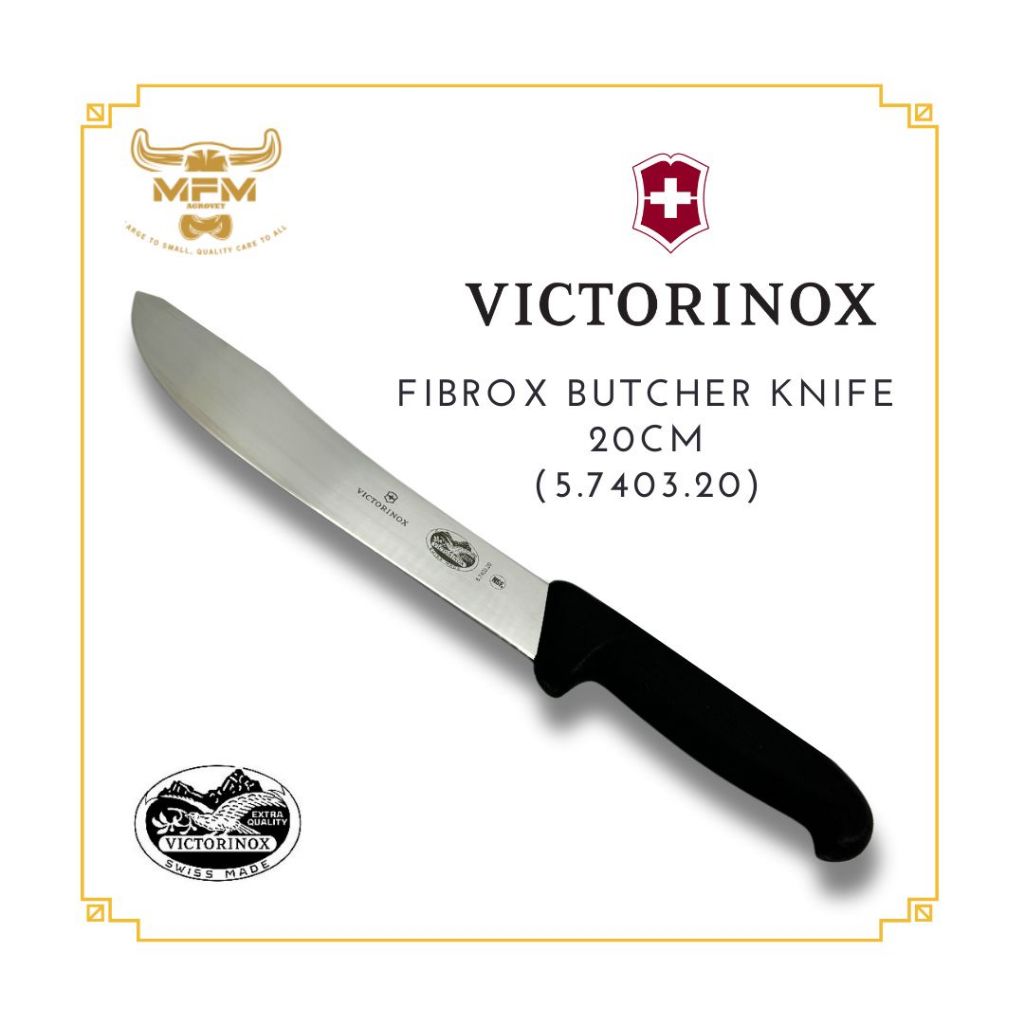 VICTORINOX - FIBROX BUTCHER KNIFE 20CM - BLACK (5.7403.20) | Shopee ...