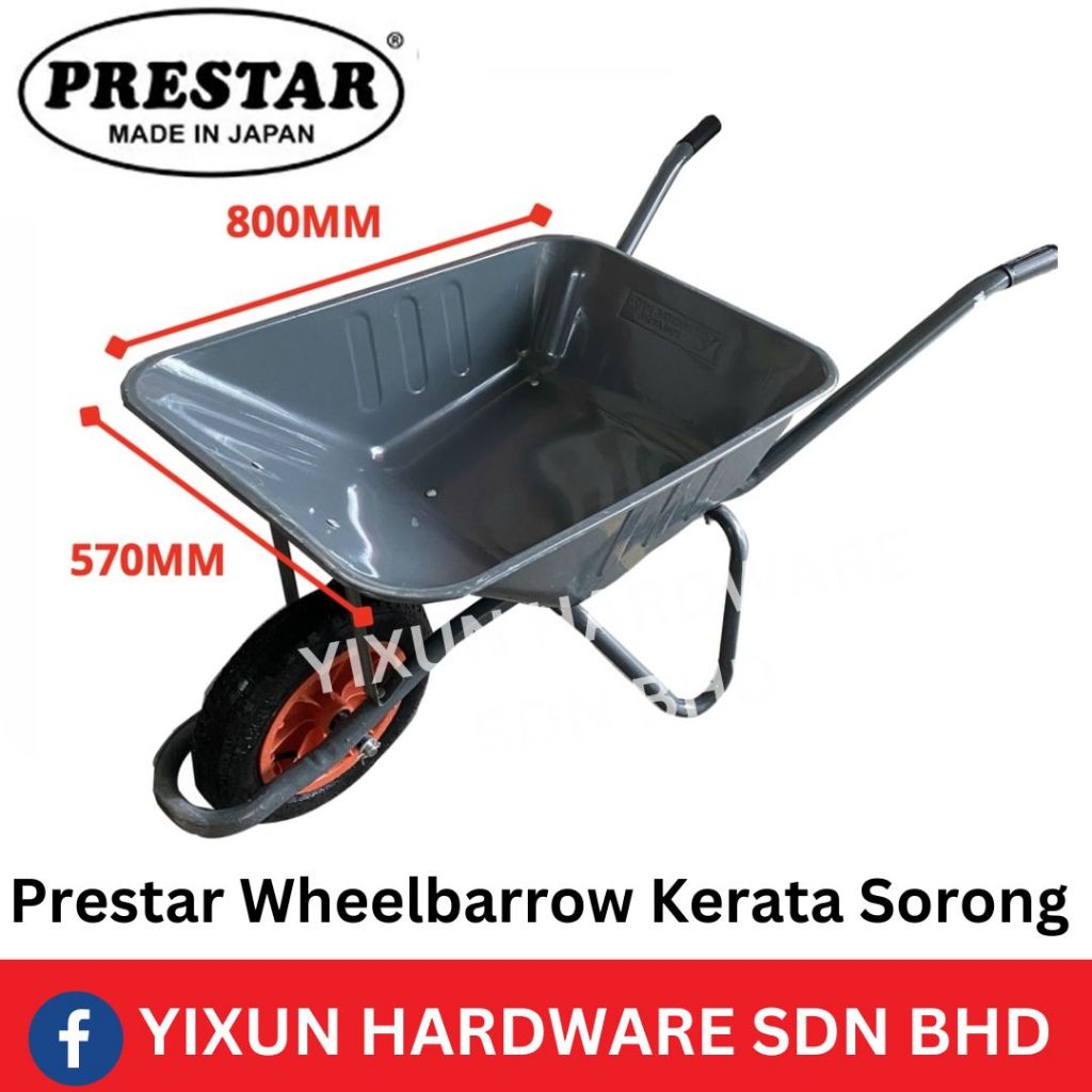 Prestar Wheelbarrow Kerata Sorong 80cm x 57cm Heavy Duty Kereta Tolak ...