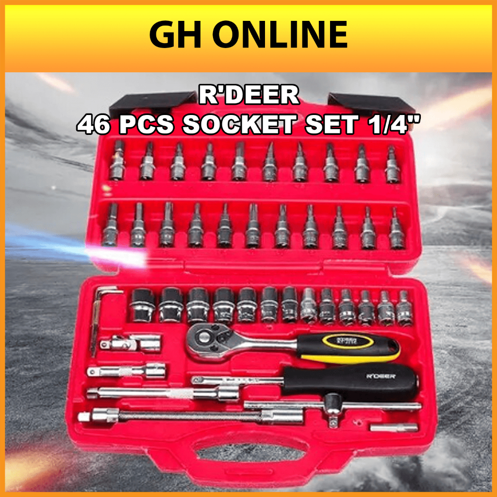 R DEER 46 PCS SOCKET SET 1 4 SOCKET WRENCH SET Shopee Malaysia