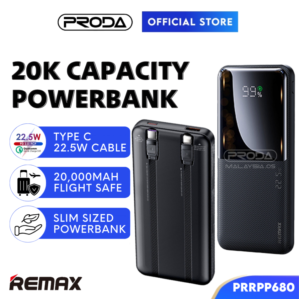 REMAX Portable USB Powerbank 20000mAh Original Fast Charging 22.5W ...