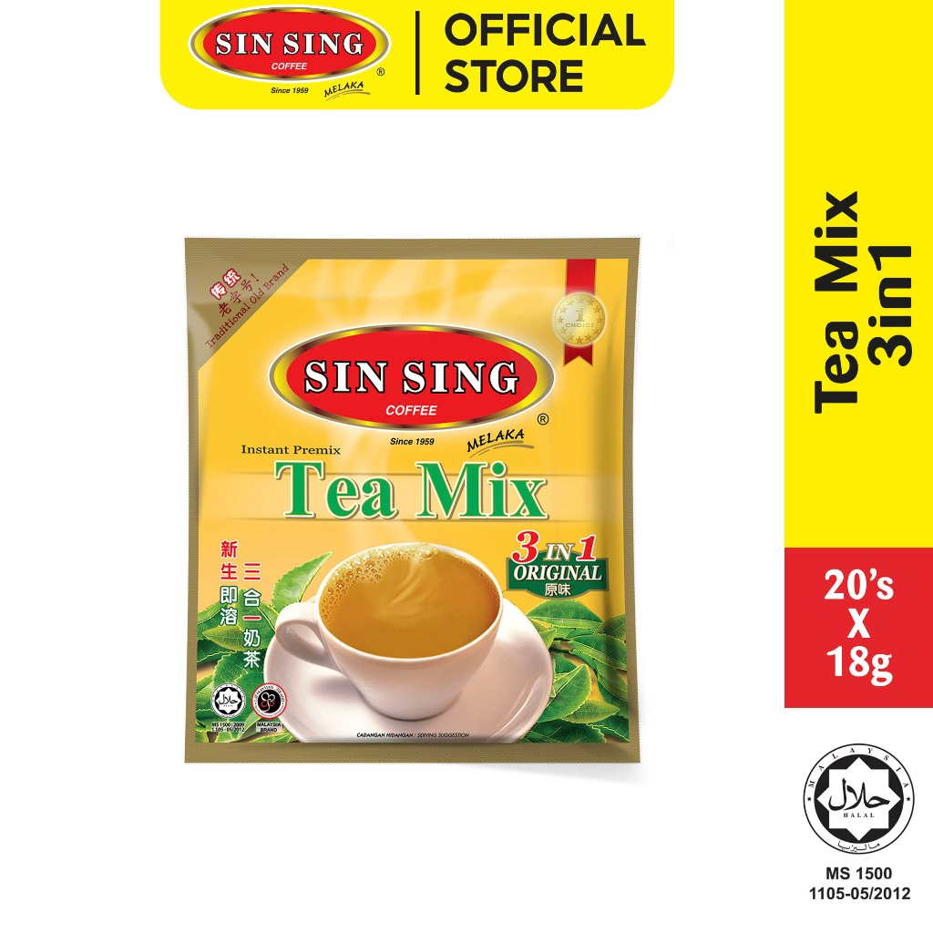 SIN SING Tea Mix 3 in 1 Instant Tea 20 Sticks 马六甲新生三合一即溶奶茶 (20's x 18g ...