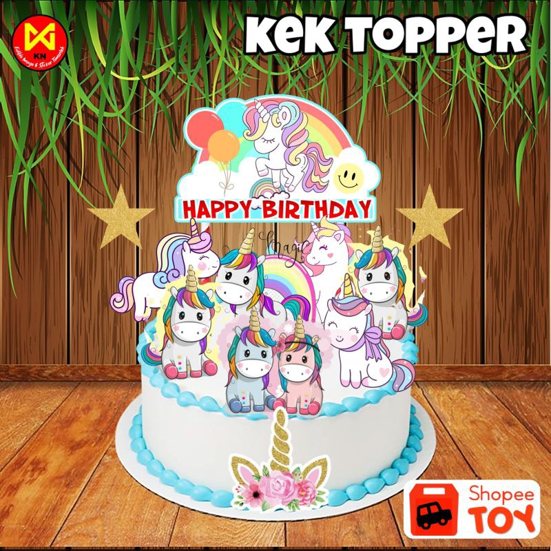 Kek Topper Unicorn Cartoon | Shopee Malaysia