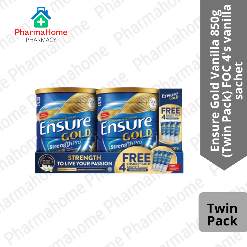 Ensure Gold Vanilla 800g (Twin Pack) FOC 4's vanilla sachet | Shopee ...