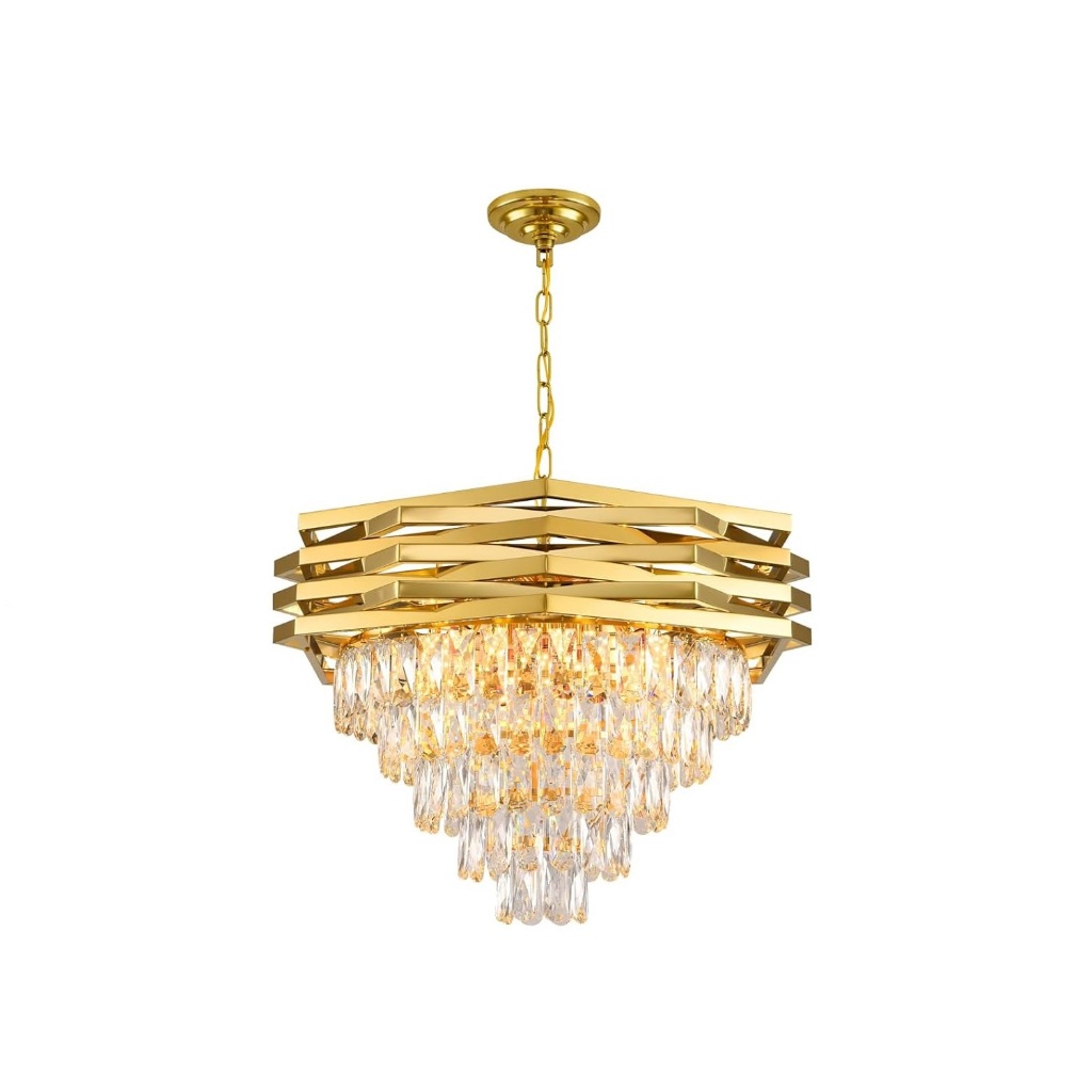 Luxury Crystal Chandelier Lampu Siling LED Kristal Ceiling Light