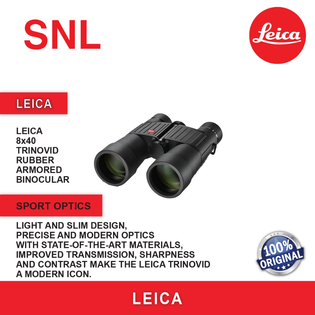 Leica 8x40 Trinovid Rubber Armored Binocular Black Shopee Malaysia