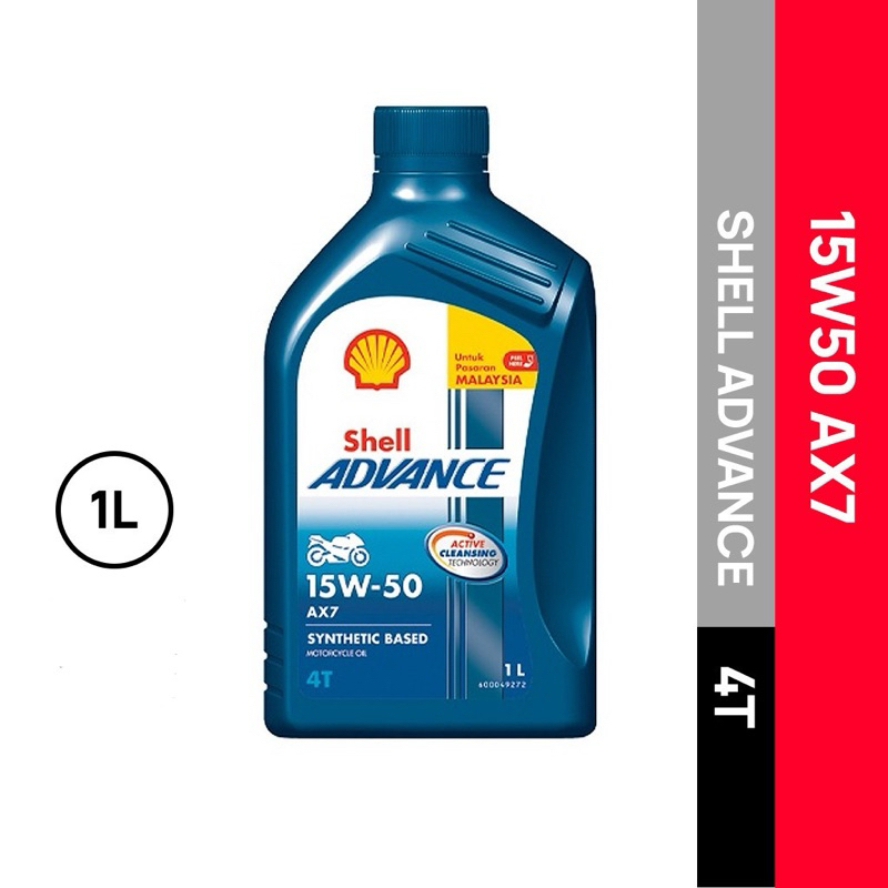 SHELL ADVANCE AX7 15W50 4T ENGINE OIL ORIGINAL SHELL MALAYSIA 1L ...